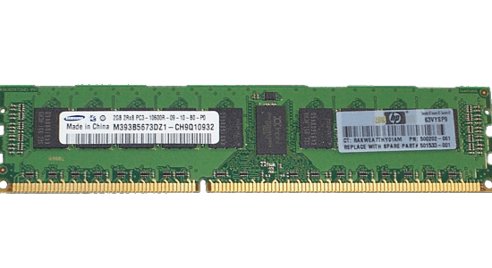 501533-001 - HP 2GB, 1333MHz, PC3-10600R-9, ECC, RDIMM